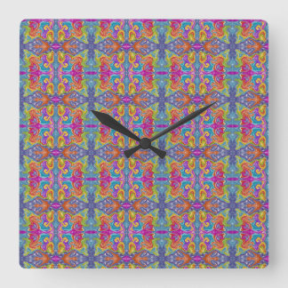 Abstraktion des Farbswirls Quadratische Wanduhr