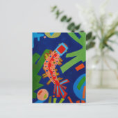 Abstraktion, Fisch, Karpfen, Kubismus, Postkarte (Stehend Vorderseite)