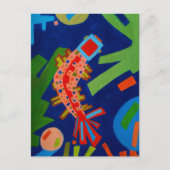 Abstraktion, Fisch, Karpfen, Kubismus, Postkarte (Vorderseite)