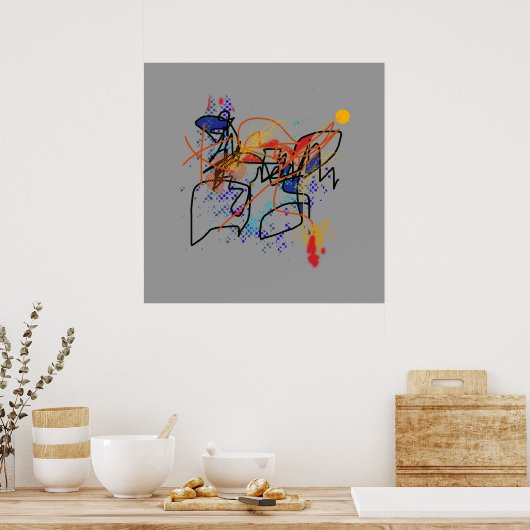 Abstraktion für Mauern Poster (Küche)