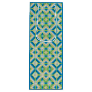 Abstraktion geometrische Formen blau-grün-weißes E Geschenktüte Für Weinflaschen
