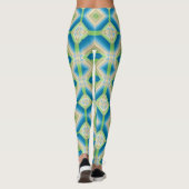 Abstraktion geometrische Formen blau-grün-weißes E Leggings (Rückseite)