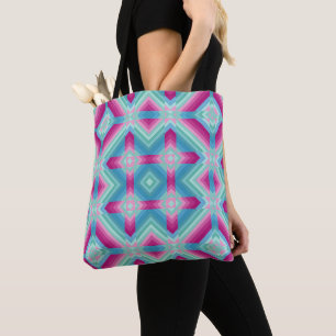 Abstraktion geometrische Formen blau pink türkis e Tasche