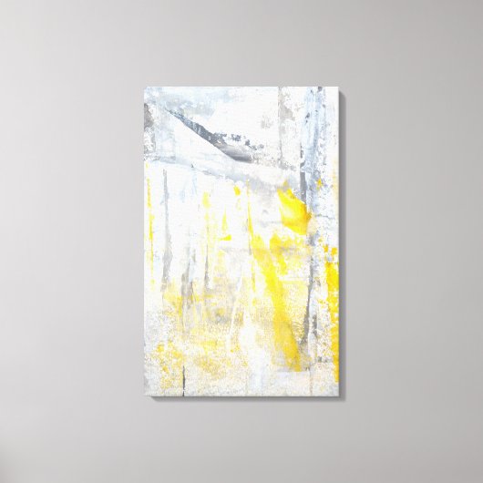 'Abstraktion' Graue und gelbe Leinwand (Vorderseite)