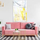 'Abstraktion' Graue und gelbe Leinwand (Insitu (Wohnzimmer))