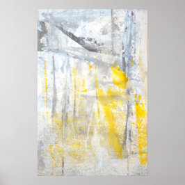 'Abstraktion' Graues und Gelbes Kunstposter drucke