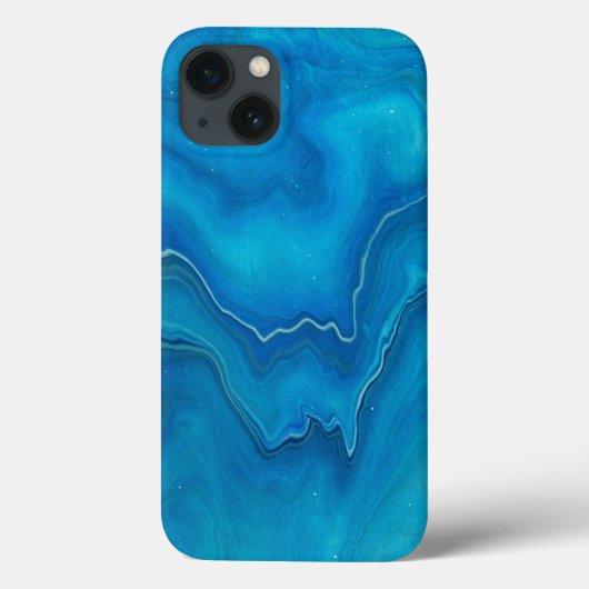 Abstraktion mit blauem und Aquamarinem Marmorboden Case-Mate iPhone Hülle (Rückseite)