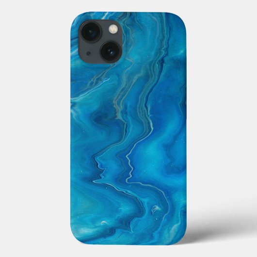 Abstraktion mit blauem und Aquamarinem Marmorboden Case-Mate iPhone Hülle (Rückseite)