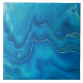 Abstraktion mit blauem und Aquamarinem Marmorboden Fliese (Vorderseite)