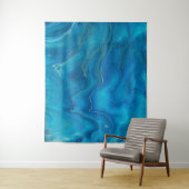 Abstraktion mit blauem und Aquamarinem Marmorboden Wandteppich (Beispiel)
