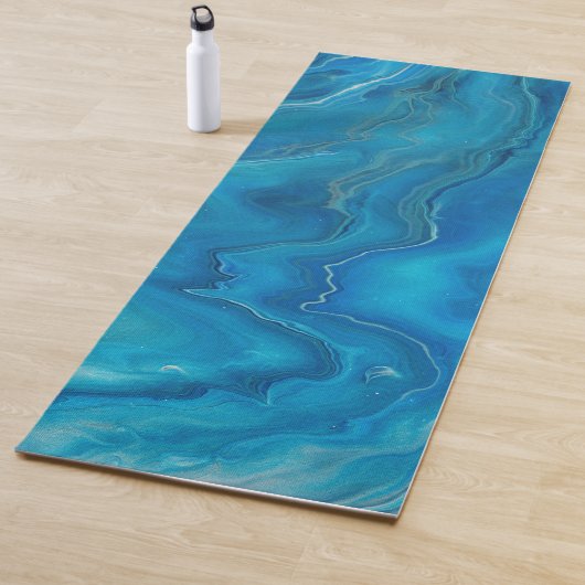 Abstraktion mit blauem und Aquamarinem Marmorboden Yogamatte (Beispiel)