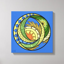 Abstraktion. Ukrainisch Stretched Canvas Print Leinwanddruck