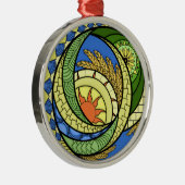 Abstraktion. Ukrainisch Stretched Canvas Print Ornament Aus Metall (Rechts)