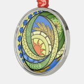 Abstraktion. Ukrainisch Stretched Canvas Print Ornament Aus Metall (Links)