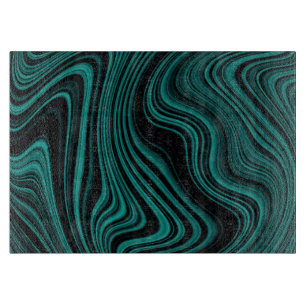 Abstraktion von Black & Emerald Wavy Schneidebrett
