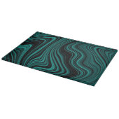 Abstraktion von Black & Emerald Wavy Schneidebrett (Ecke)