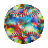 Abstraktion von Blaugelb-grüner Wasserfarbe Baseball (Rückseite)