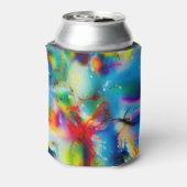 Abstraktion von Blaugelb-grüner Wasserfarbe Dosenkühler (Kanne Rückseite)