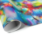 Abstraktion von Blaugelb-grüner Wasserfarbe Geschenkpapier (Rolleneckpunkt)