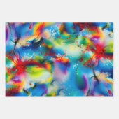 Abstraktion von Blaugelb-grüner Wasserfarbe Geschenkpapier Set (Vorderseite 3)