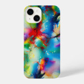 Abstraktion von Blaugelb-grüner Wasserfarbe iPhone Hülle (Rückseite)