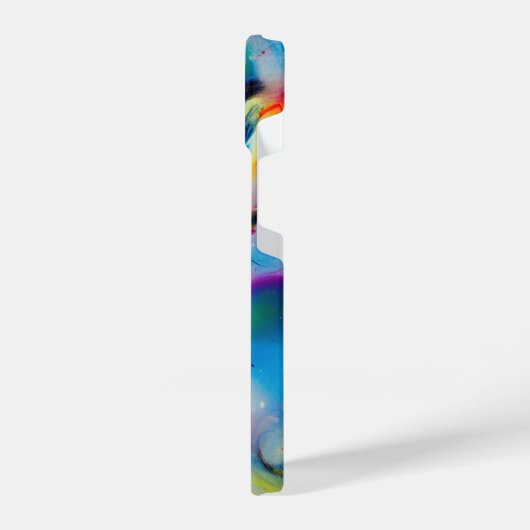 Abstraktion von Blaugelb-grüner Wasserfarbe iPhone Hülle (Linke Seite)