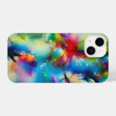 Abstraktion von Blaugelb-grüner Wasserfarbe iPhone Hülle (Rückseite (Horizontal))