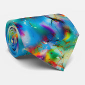 Abstraktion von Blaugelb-grüner Wasserfarbe Krawatte (Gerollt)