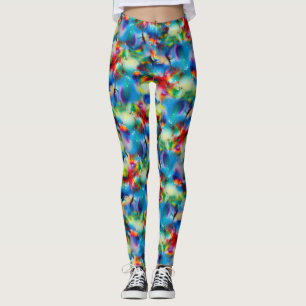 Abstraktion von Blaugelb-grüner Wasserfarbe Leggings