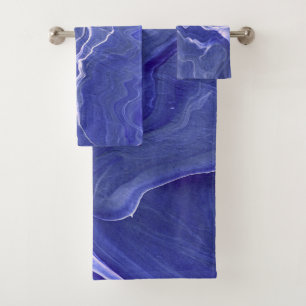 Abstraktion von Indigo Violet Agate Badhandtuch Set