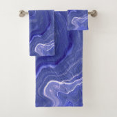 Abstraktion von Indigo Violet Agate Badhandtuch Set (Insitu)