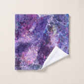 Abstraktion von Violettropfen Badhandtuch Set (Waschlappen)