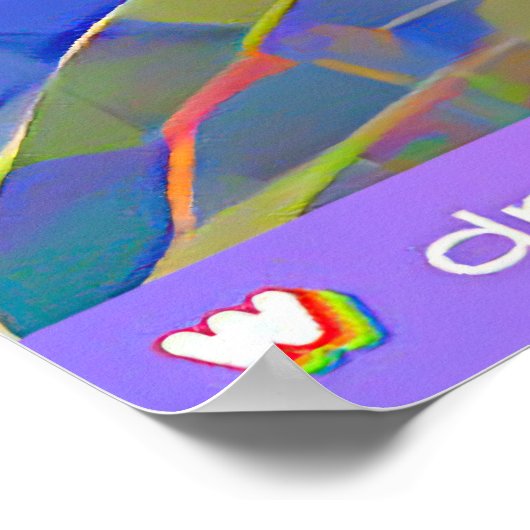 Abstraktion - zwei Vögel fliegen über einem farben Poster (Ecke)