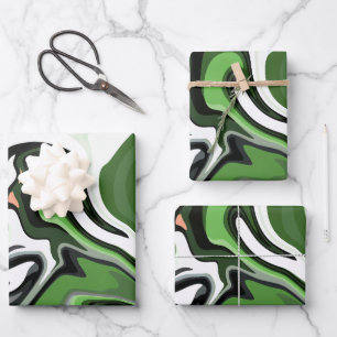 Abstraktionen grüner Harmonie Geschenkpapier Set
