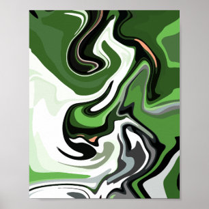 Abstraktionen grüner Harmonie Poster