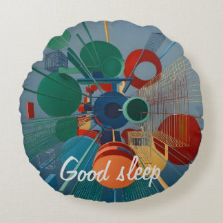 Abstraktionsfarbe Rundes Kissen