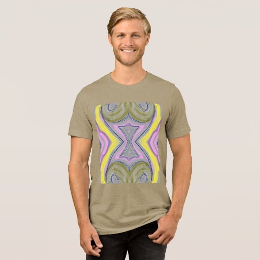 abstrato amarelo Tri-Blend shirt (Vorderseite voll)