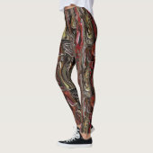 Abstrato entalhado em mogno e vermelho escuro leggings (Links)