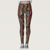 Abstrato entalhado em mogno e vermelho escuro leggings (Vorderseite)