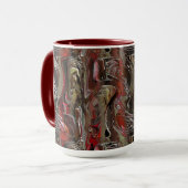 Abstrato entalhado em mogno e vermelho escuro tasse (Vorderseite Links)