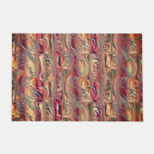 Abstrato entalhado em salmão e vermelho gradiente fußmatte (Vorderseite)