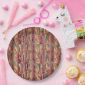 Abstrato entalhado em salmão e vermelho gradiente pappteller (Party)