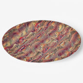 Abstrato entalhado em salmão e vermelho gradiente pappteller (Schrägansicht)