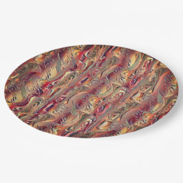 Abstrato entalhado em salmão e vermelho gradiente pappteller