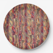 Abstrato entalhado em salmão e vermelho gradiente pappteller (Vorderseite)