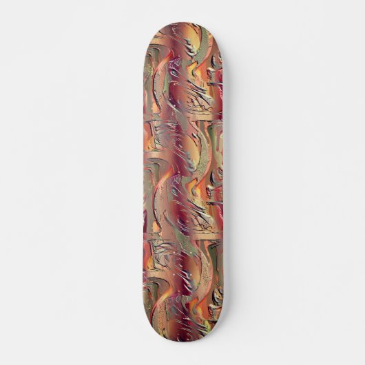 Abstrato entalhado em salmão e vermelho gradiente skateboard (Vorne)
