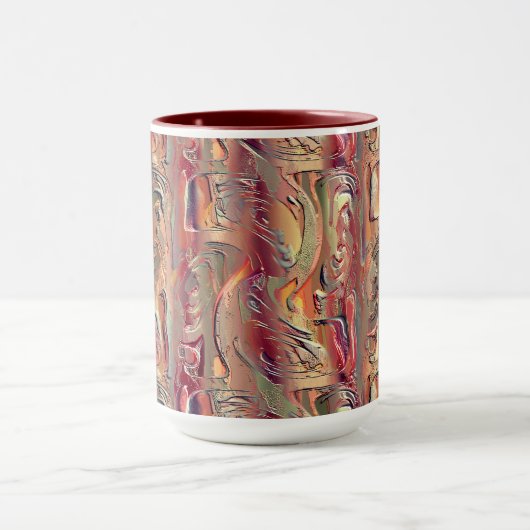 Abstrato entalhado em salmão e vermelho gradiente tasse (Zentrum)