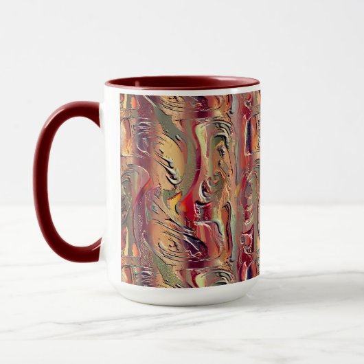 Abstrato entalhado em salmão e vermelho gradiente tasse (Links)