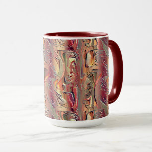 Abstrato entalhado em salmão e vermelho gradiente tasse