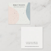 ABSTRCT KERAMIK BLUSH GRAY STUD EARRING DISPLAY QUADRATISCHE VISITENKARTE (Vorne/Hinten)